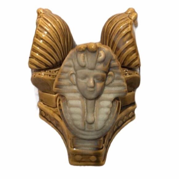 Egyptian King Tut Masks Ceramic Candle Holder - Picture 1 of 11